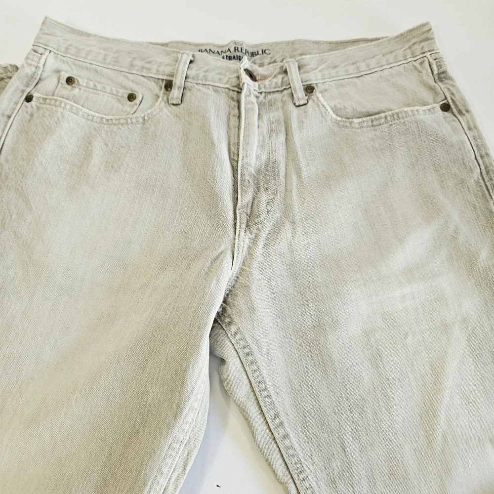 Banana Republic Straight Fit Men's Jeans Off White Size 33x32 Y2k
